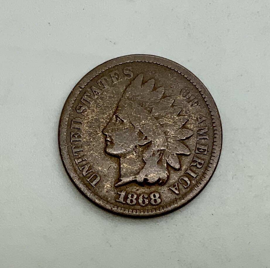 1868  Indian  Head  Key Date Nice Lower Grade #3 some marks