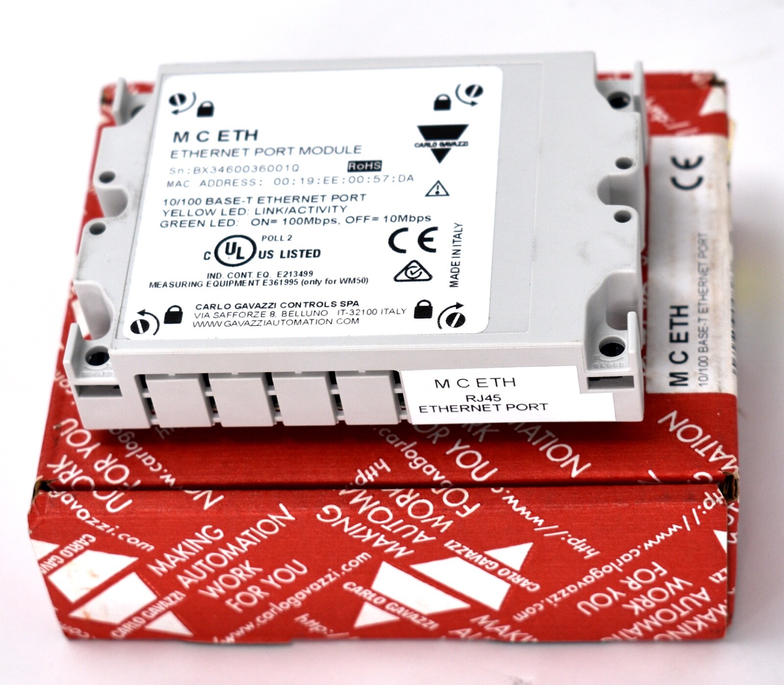CARLO GAVAZZI MCETH 10/100 Base-T Ethernet Port Module New