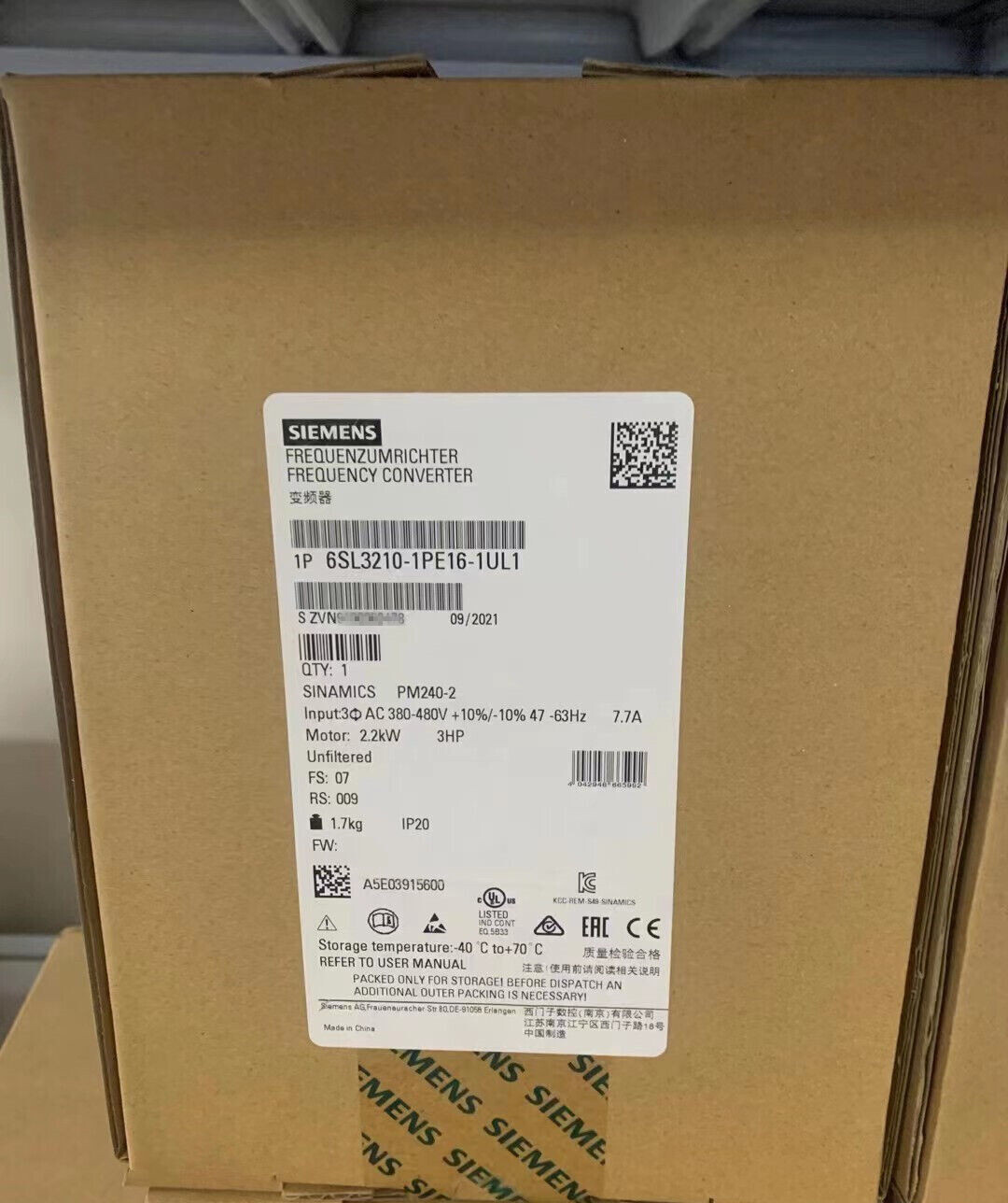 1PC Siemens 6SL3 210-1PE16-1UL1 6SL3210-1PE16-1UL1 New Expedited Shipping