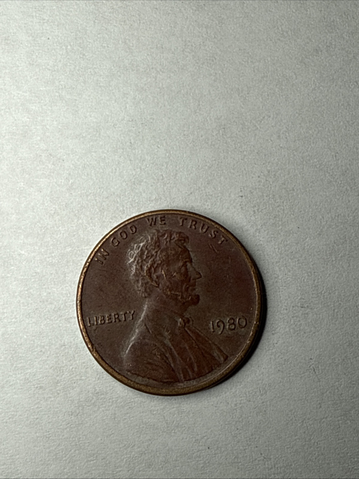1980 Lincoln. No Mint Mark. Red Coin - Rare/Collectable