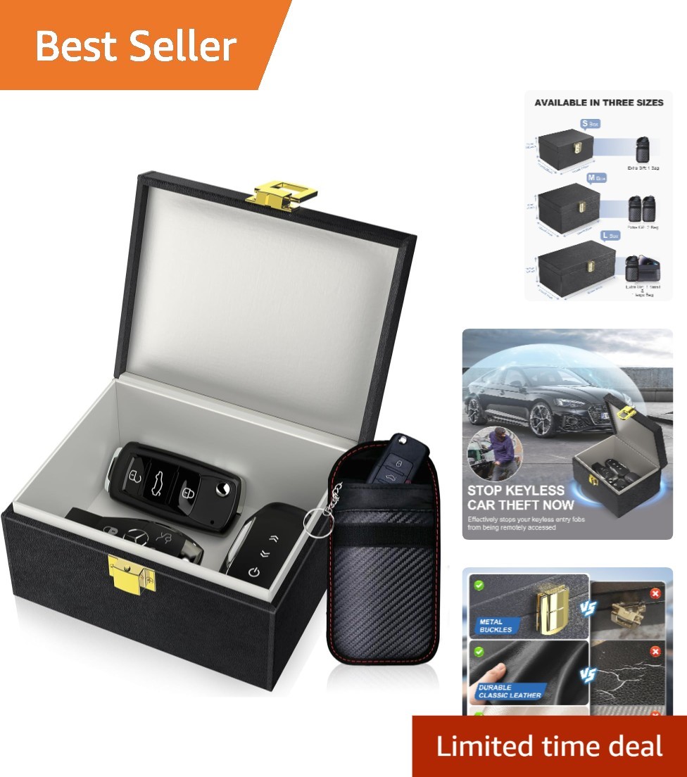 Stylish Car Key Safe with Dual-Layer Signal Block - Ideal for Protecting Keys