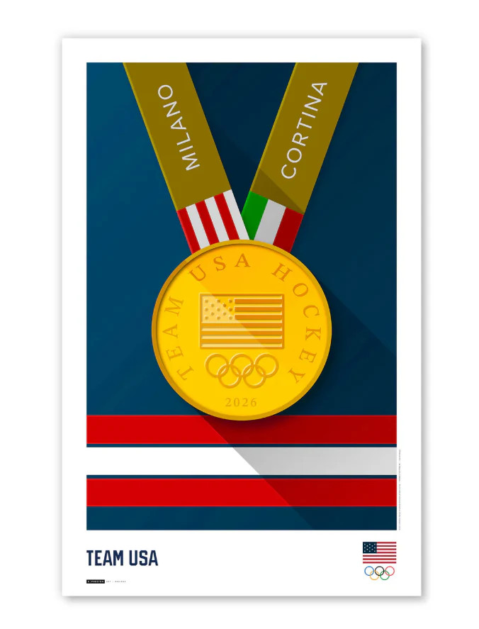 Team USA 2026 Hockey Gold Medal official Limited Edition Print by S. Preston - 1