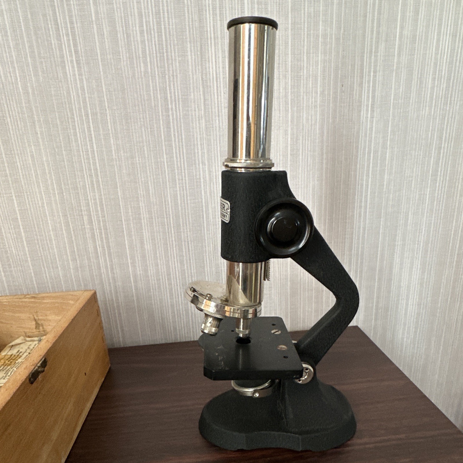 Prober West Germany Microscope with Wooden Case