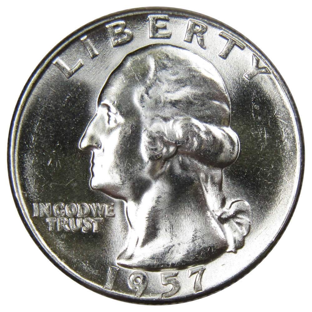 1957 Washington Silver Quarter Uncirculated Mint State 25c Coin
