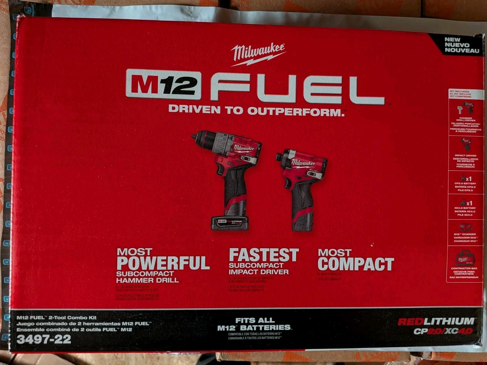Milwaukee M12 FUEL 3497-22 Impact Driver & Hammer Drill 2-Tool Combo Kit