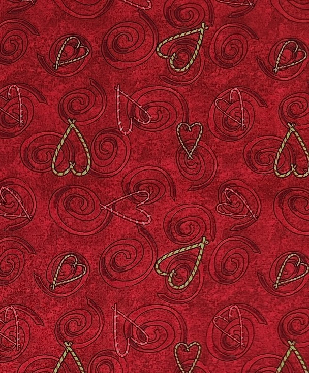 Wilmington Prints Design Trends HOOPLA Red Heart Swirl Quilt Fabric 2.1yds x 44"