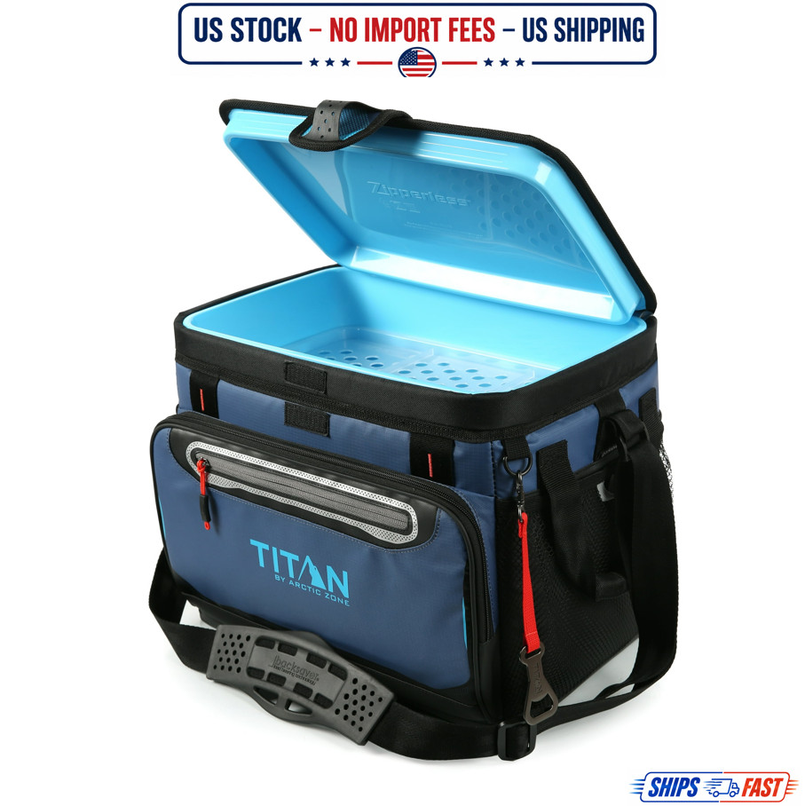 Titan by Arctic Zone 30 Can, 20 Quart Zipperless Soft Cooler, Ocean Blue