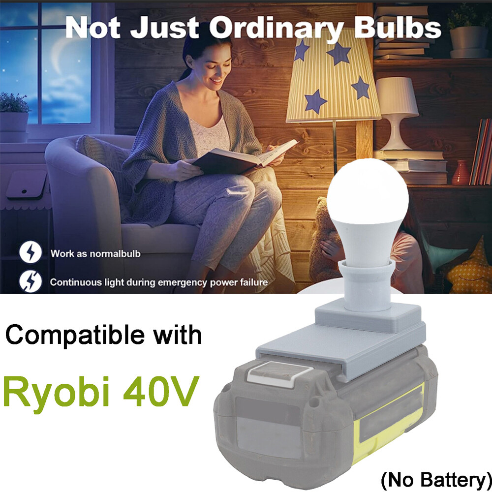 LED Work Light E27 Bulb Lamp For Ryobi 40V Series Battery Flashlight Bulbs Light