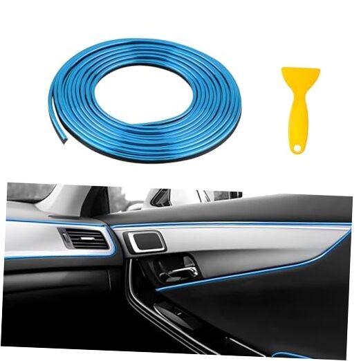 Car Interior Trim Strips Flexible Auto Interior Filler Insert 16.4 Ft Blue