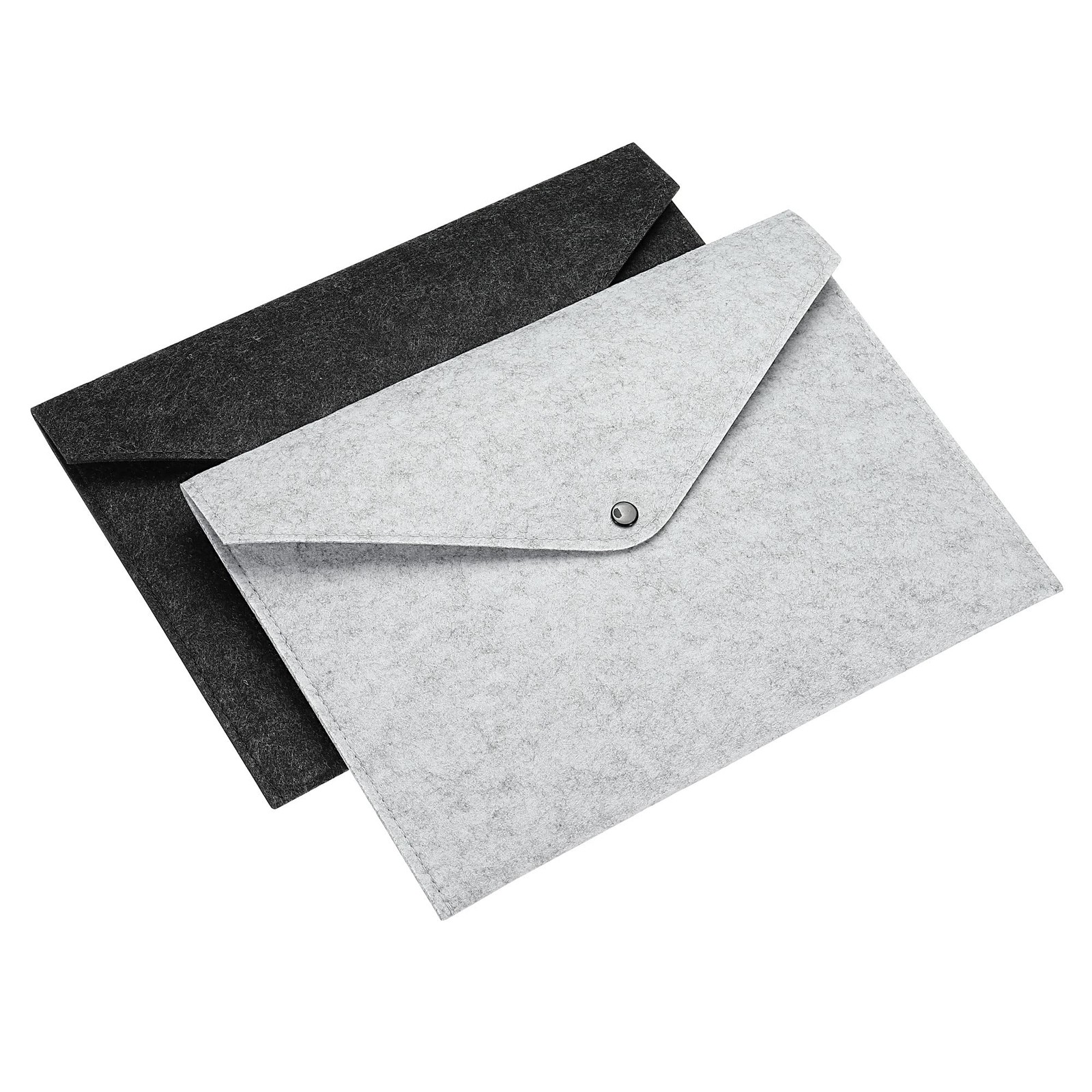 PATIKIL File Bag Felt Folder 2 Pack A4 Envelope Large, Gray, Dark Gray