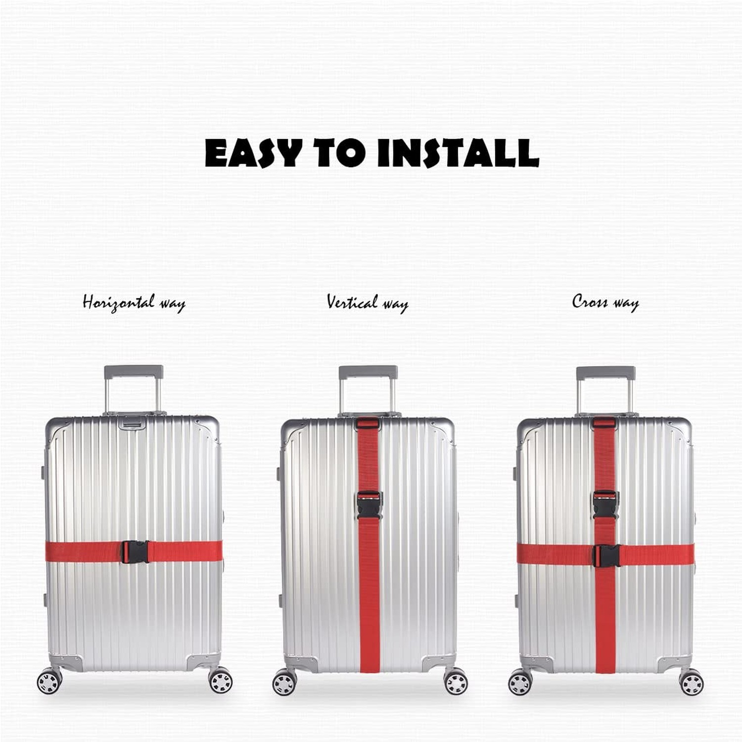 4pcs 74″×2″Luggage Straps for Suitcases,Adjustable Suitcase Str