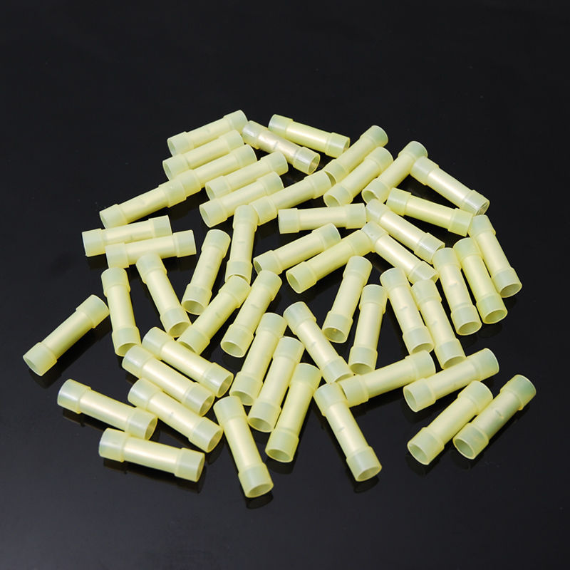 (200) Wire Butt Connectors Yellow NYLON 12-10 AWG Gauge Car Audio Terminal Alarm
