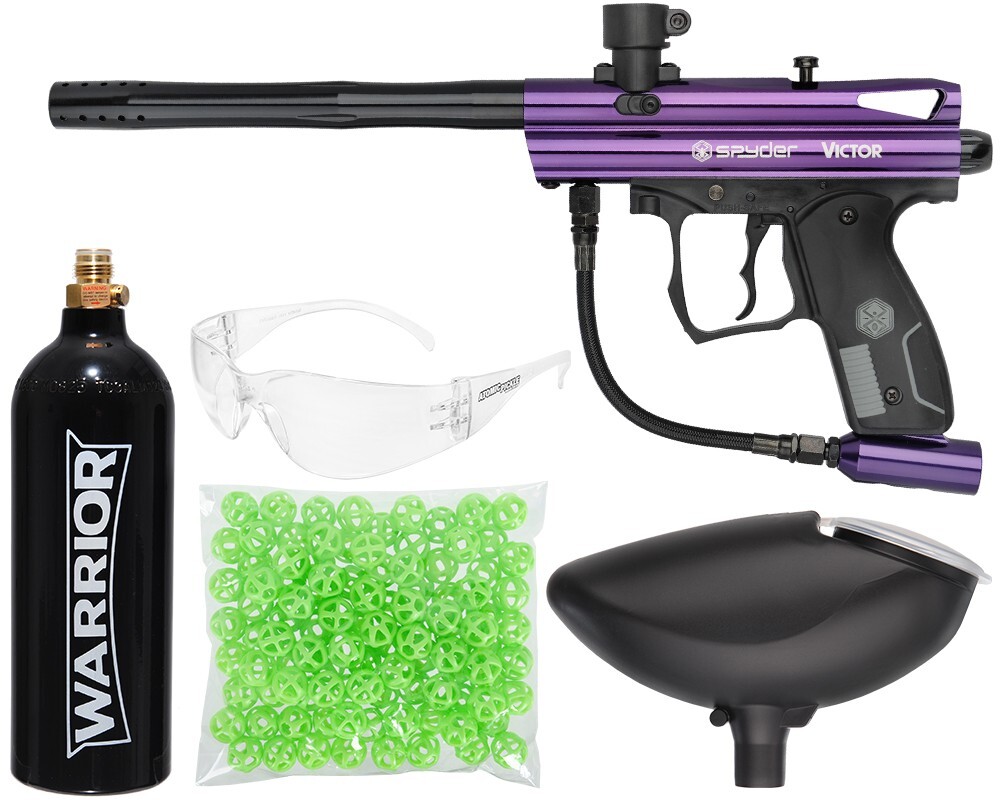 Kingman Spyder Victor Atomic Pickle Indoor Paintball Gun Kit - Purple w/Green