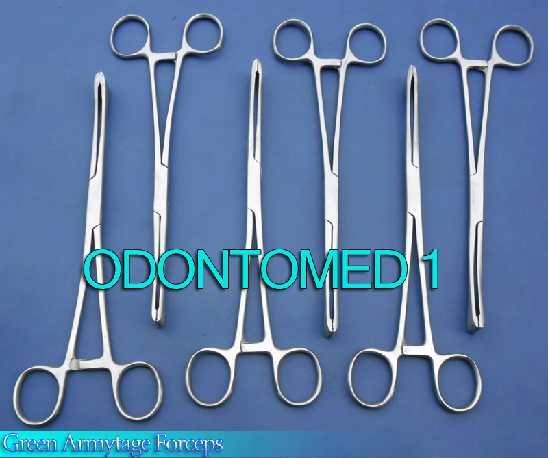 6 Pcs Green Armytage Forceps 8'' Surgical Instruments