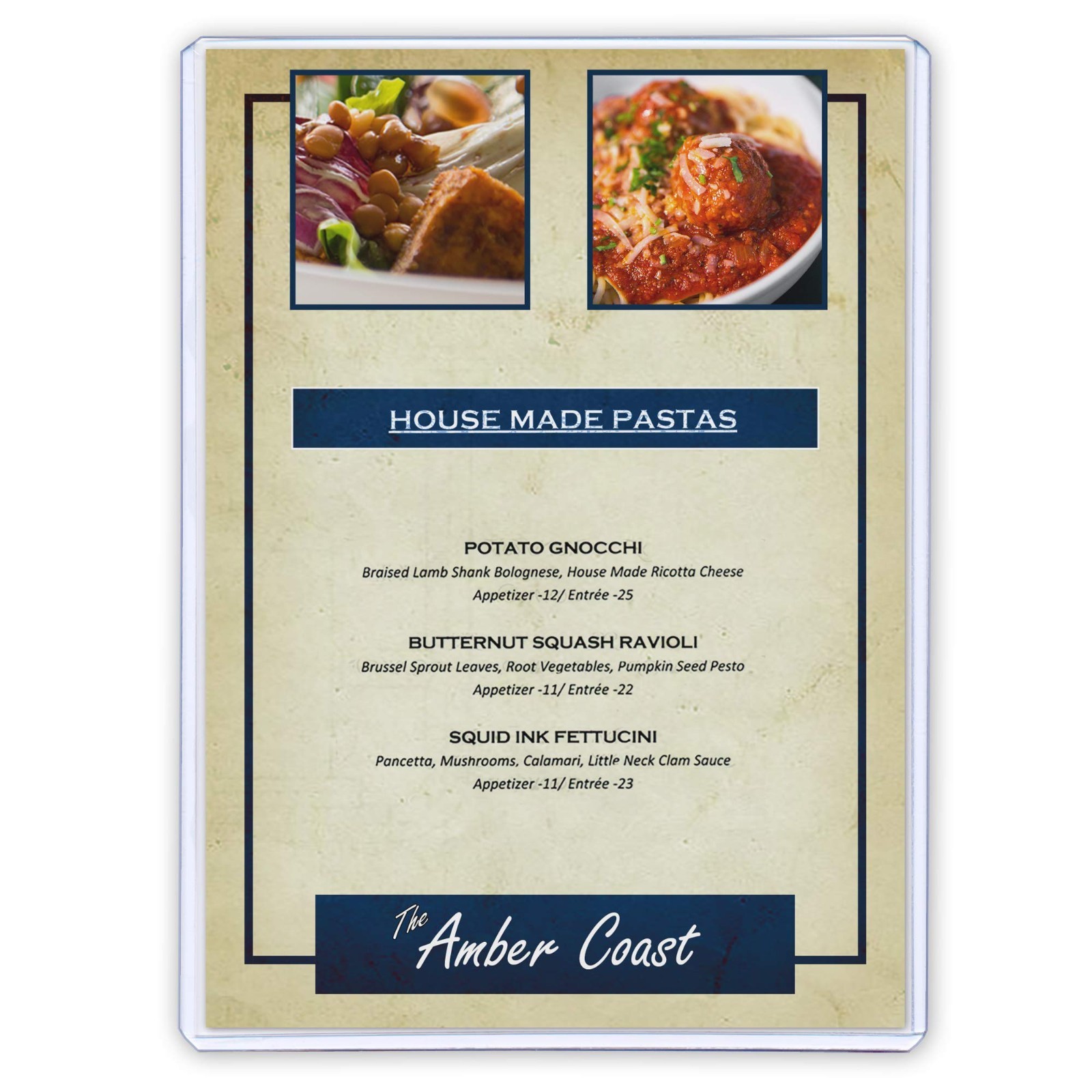 Rigid Plastic Menu Holders 5" x 7" - 25-Pack Clear Display Stands for Restaurant