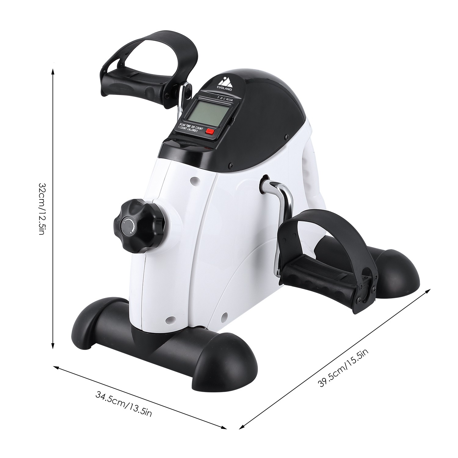 Evoland Mini Exercise Bike Under Desk w/LCD Display, Arm & Leg Pedal Exerciser