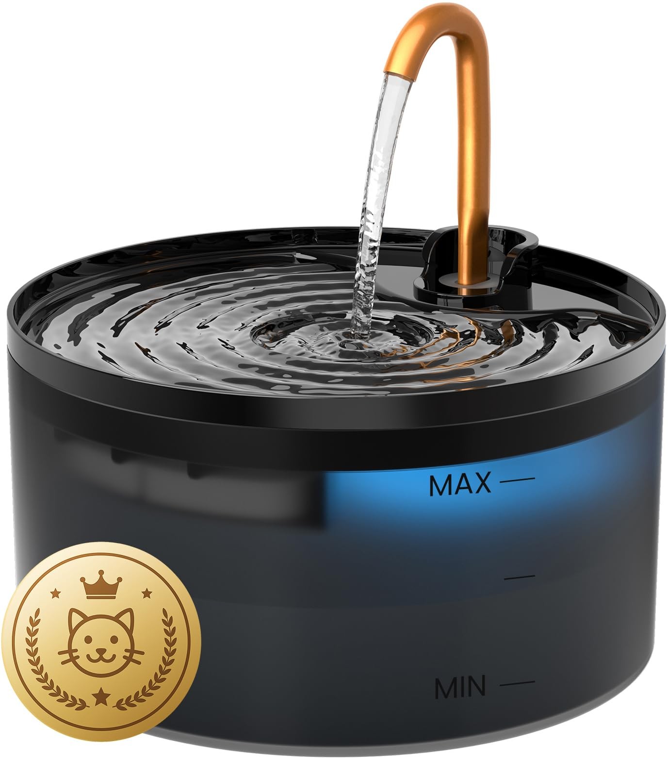 Cat Water Fountain, 71oz/2.1L Cat Fountain for Drinking with Copper Faucet, -...
