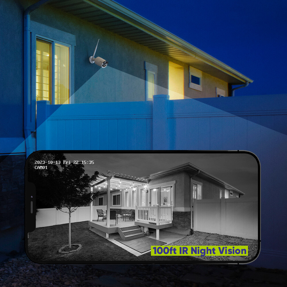 SANNCE Wireless 8CH 5MP Security Camera System 2-Way Audio Human Detection IP67