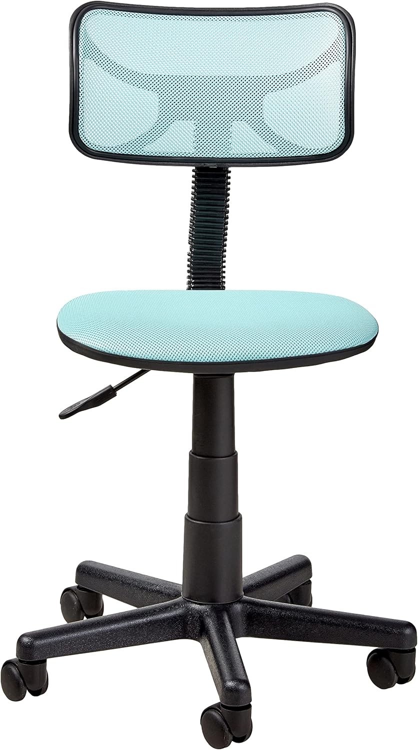 Breathable Blue Mesh Desk Chair with Adjustable Height and Caster Wheels