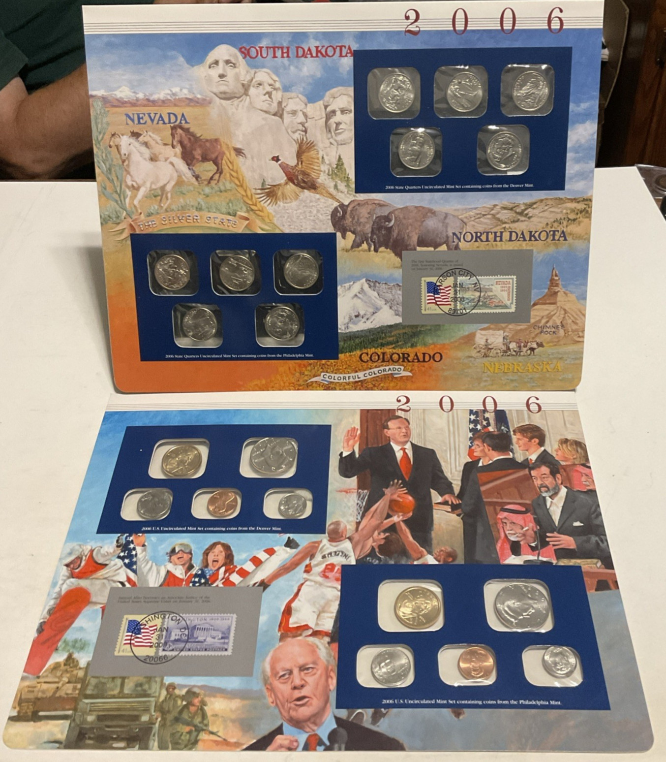 2006 P/D Uncirculated Mint Set Postal Commemorative Society Coin & Stamps