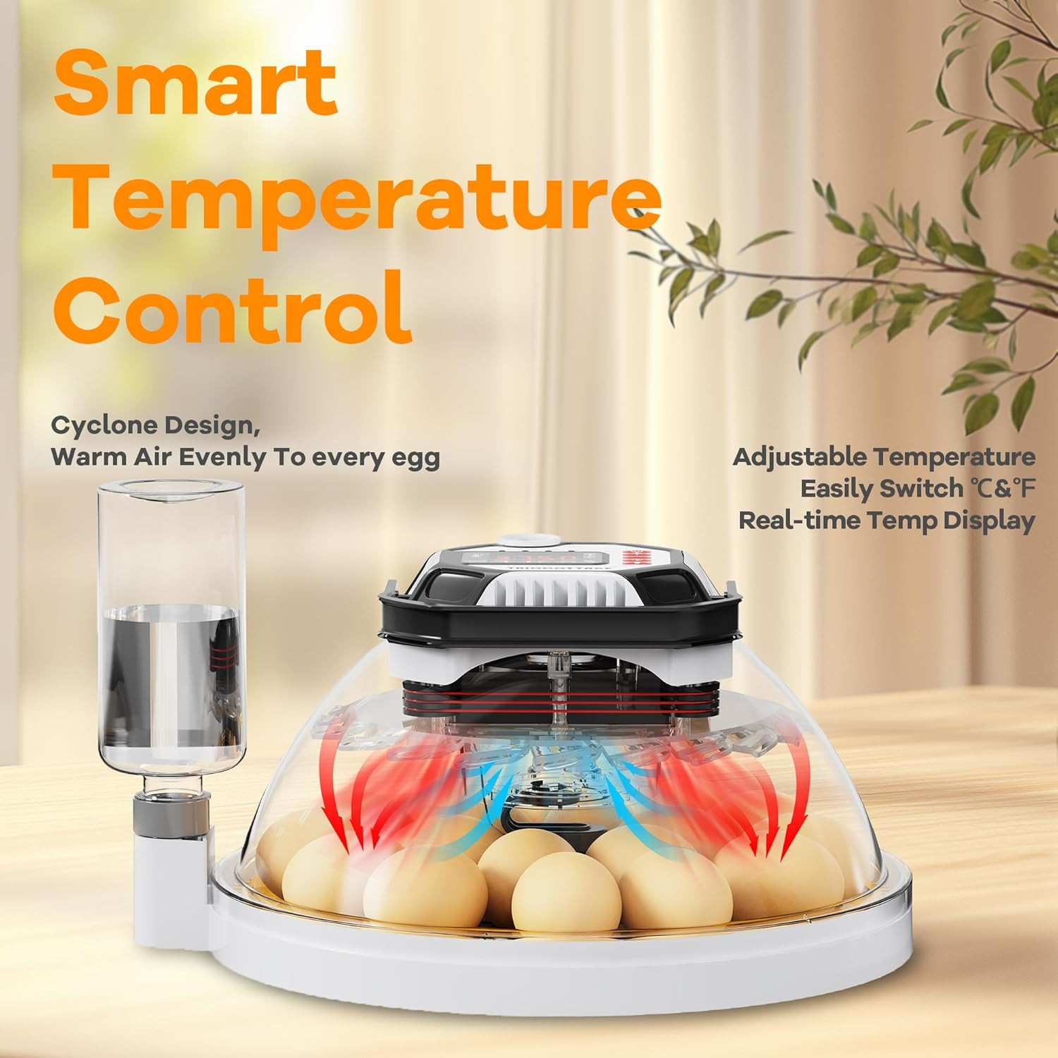 Incubators for Hatching Eggs, 12–18 Egg Capacity Digital Egg Incubator with Auto