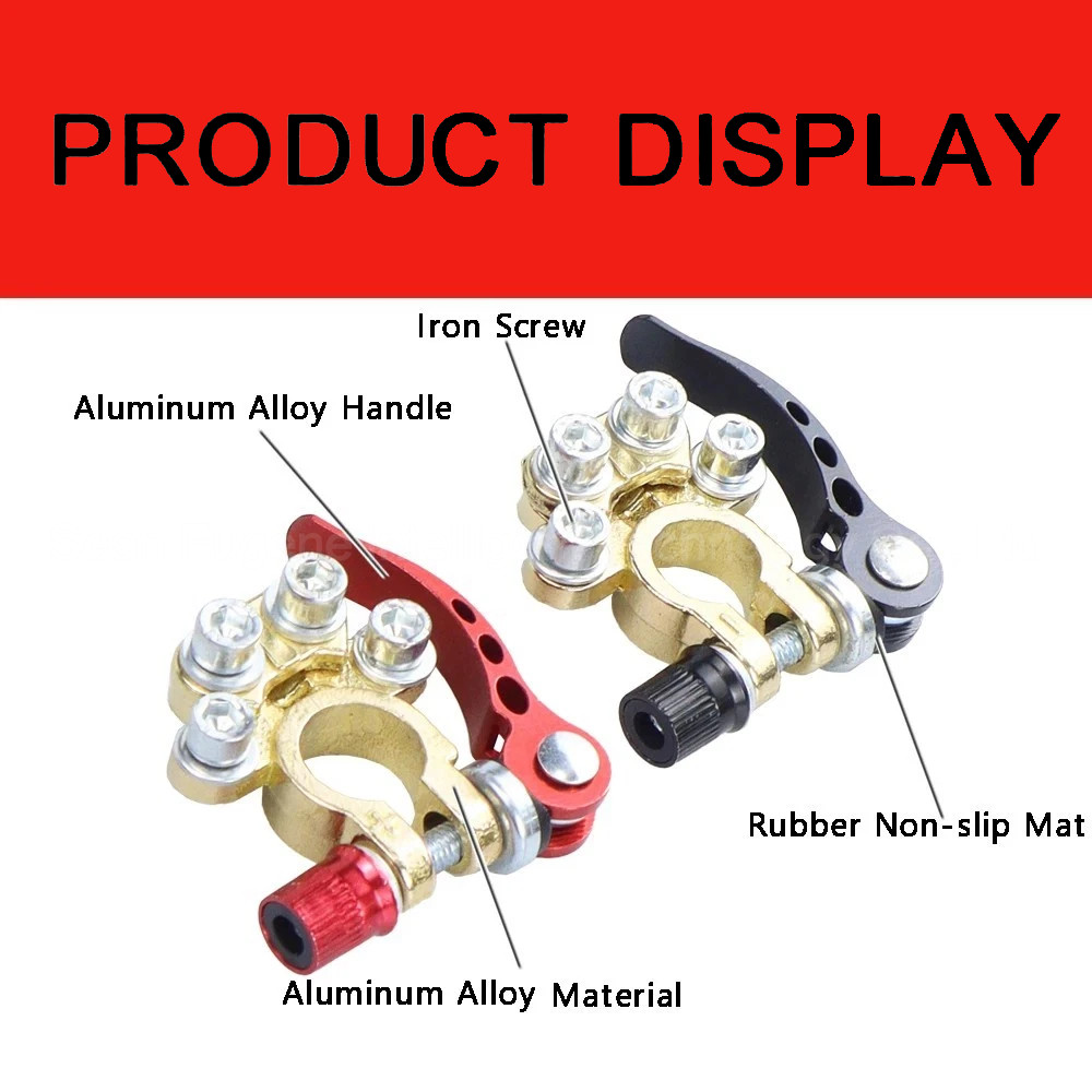 2PCS 4 Way Car Battery Terminal Clamp Connectors Quick Release Disconnect Tool