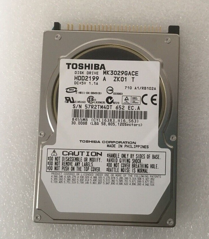 Toshiba HDD2199 30GB Internal 4200RPM 2.5" (MK3029GACE) HDD