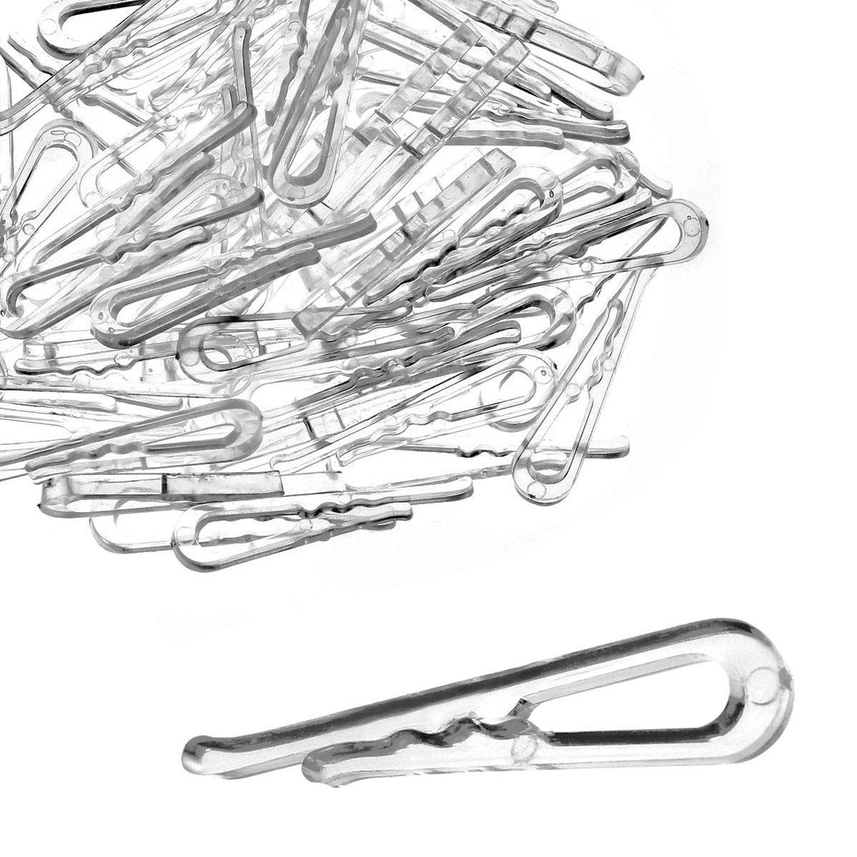 300 PCS 38mm Transparent Plastic Alligator Clips for Shirt Packing Ties Socks