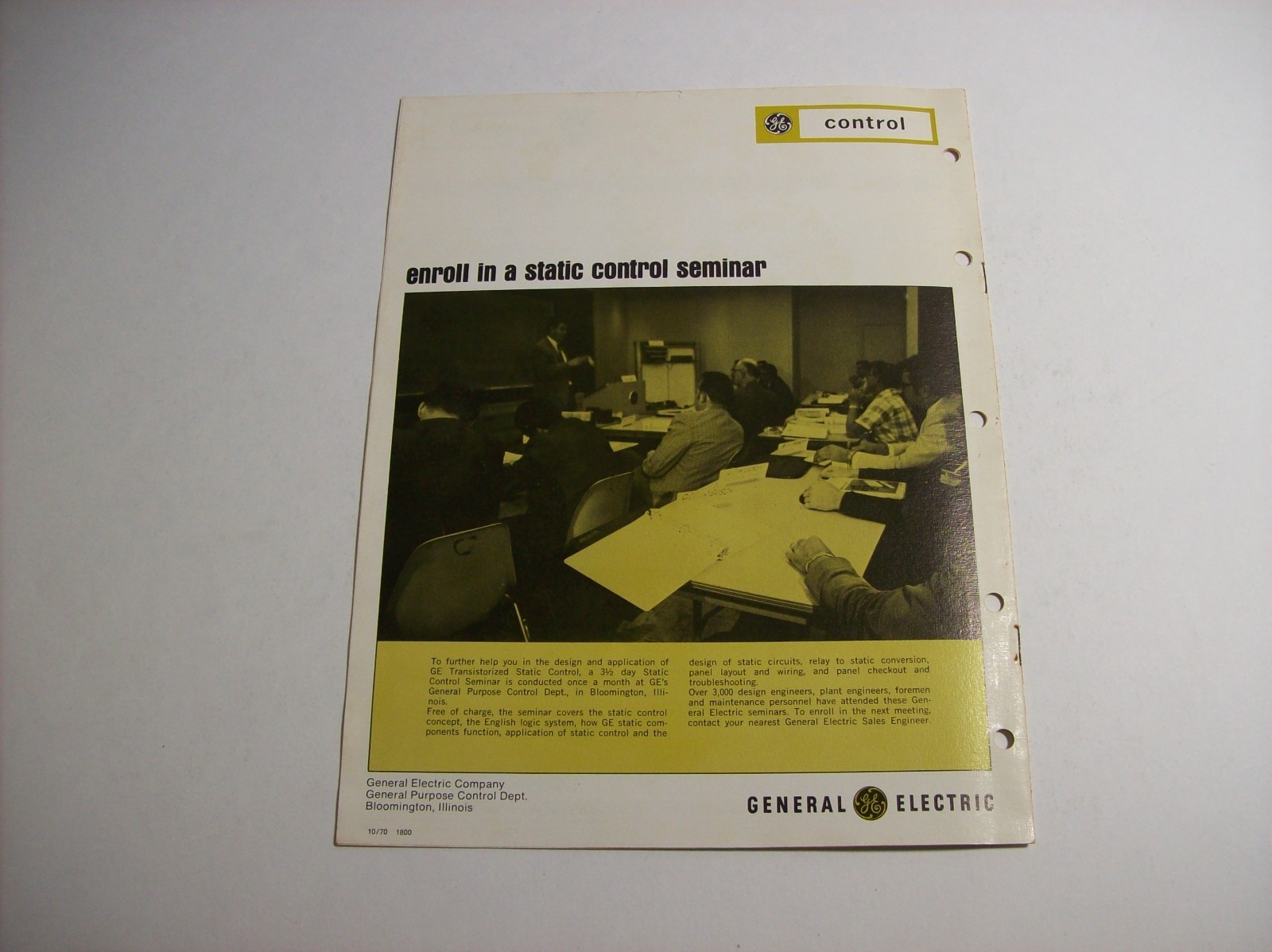 Vintage GE Transistorized Static Control Pamphlet, General Electric, x