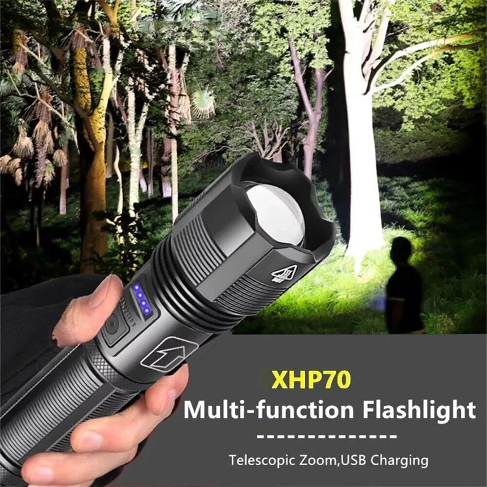 9000000 Lumens Super Bright LED Flashlight Tactical Rechargeable LED Work Lights