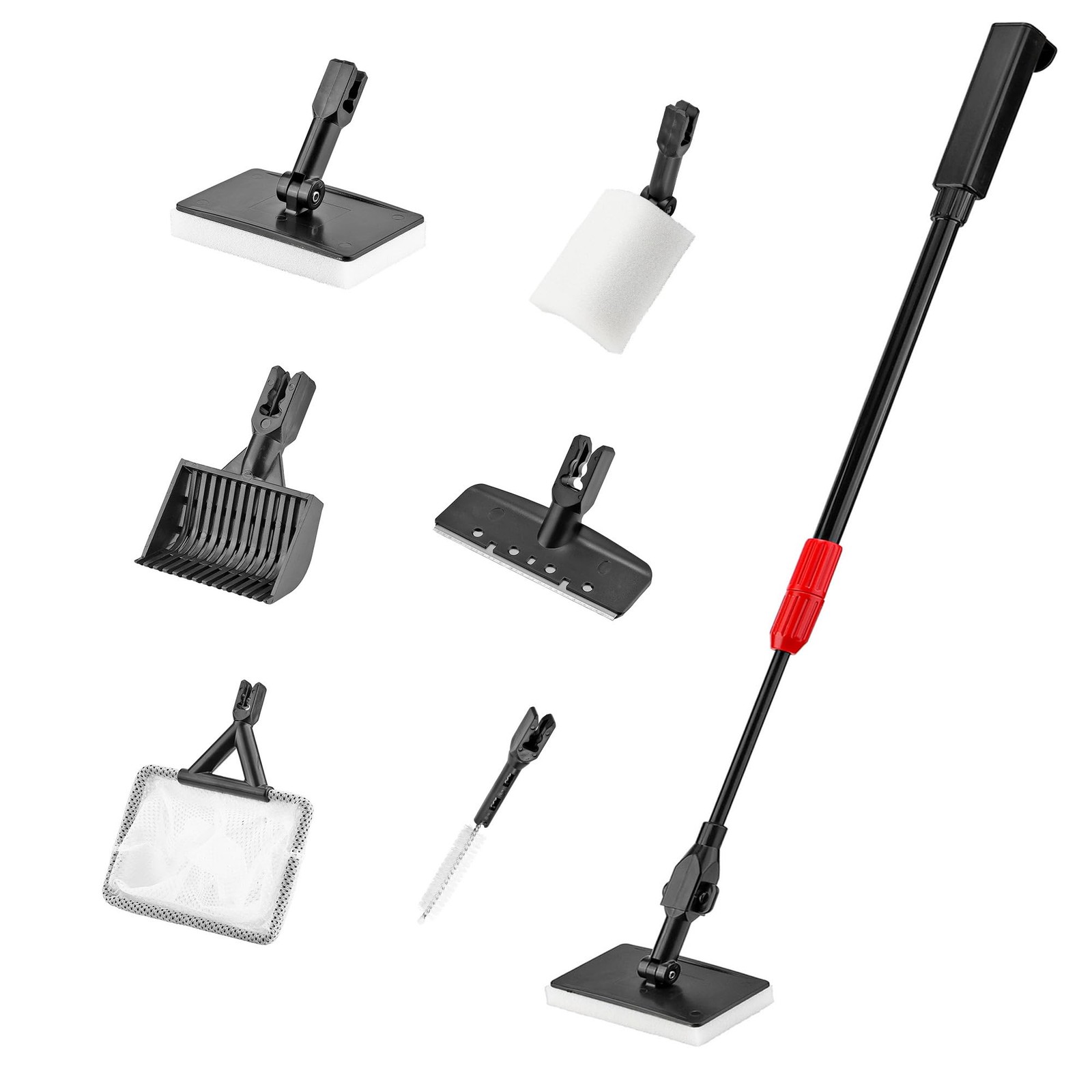 6 in 1 Aquarium Cleaning Tool Kit, Multi-Use Fish Tank Cleaning Kit with Tele...