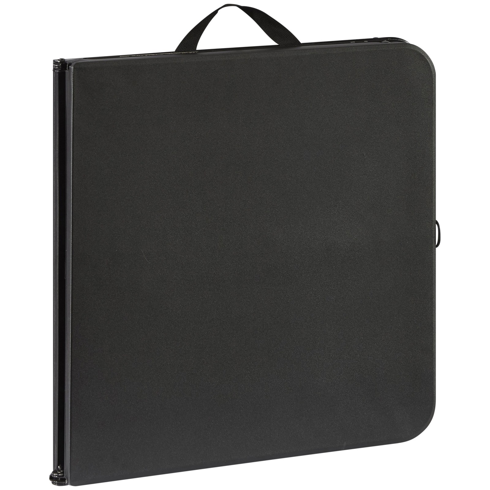 Mainstays 40" Plastic Adjustable Height Fold-in-Half Folding Table, Rich Black