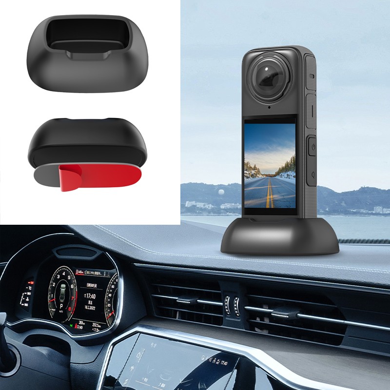 For Insta360 X4 Camera Black Car Adhesive Base Holder Stand Mount Accessories