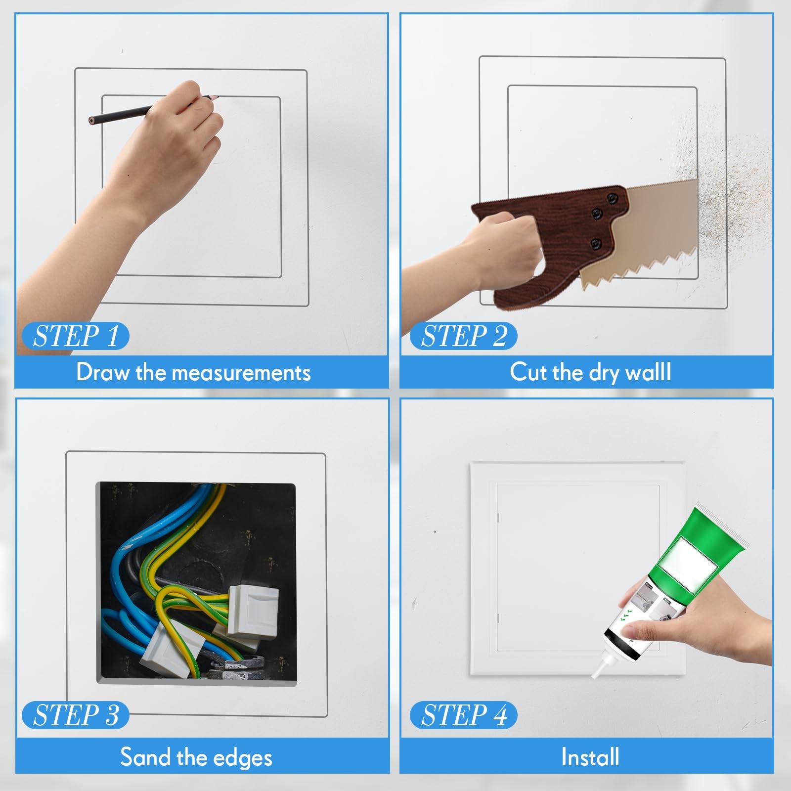 2 Pack 8 x 8 Plastic Plumbing Access Panel for Drywall, Door Electrical Cover...
