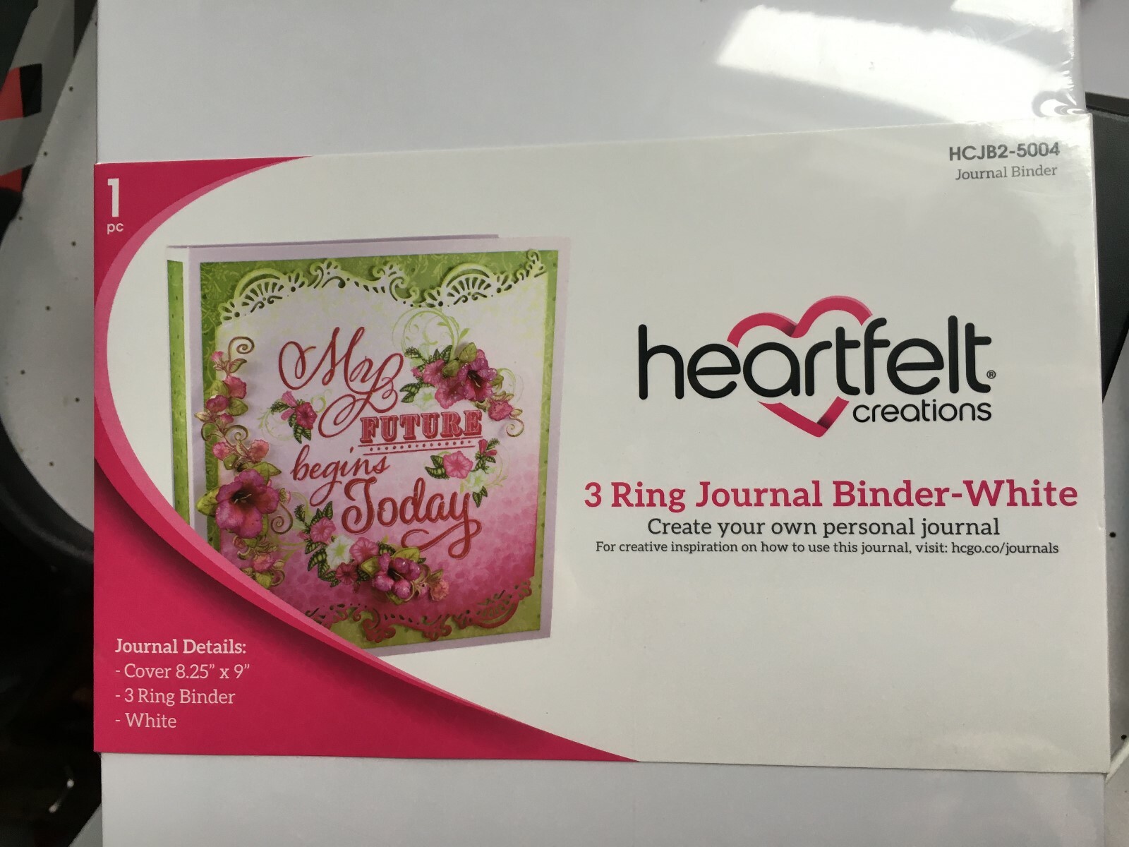NEW Heartfelt Creations 3 RING JOURNAL BINDER WHITE 8.25" X 9" "FREE SHIPPING"
