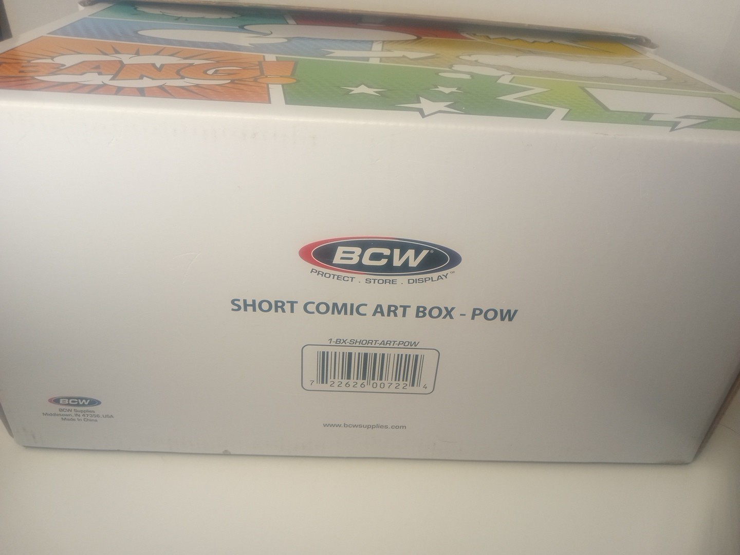 BCW Short Cardboard Comic Book Storage Box Unique Pow Art Design