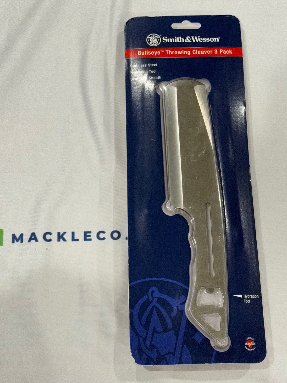 Smith & Wesson Bullsye Throwing Cleaver Set Sheath Stainless Steel 1136221 NEW