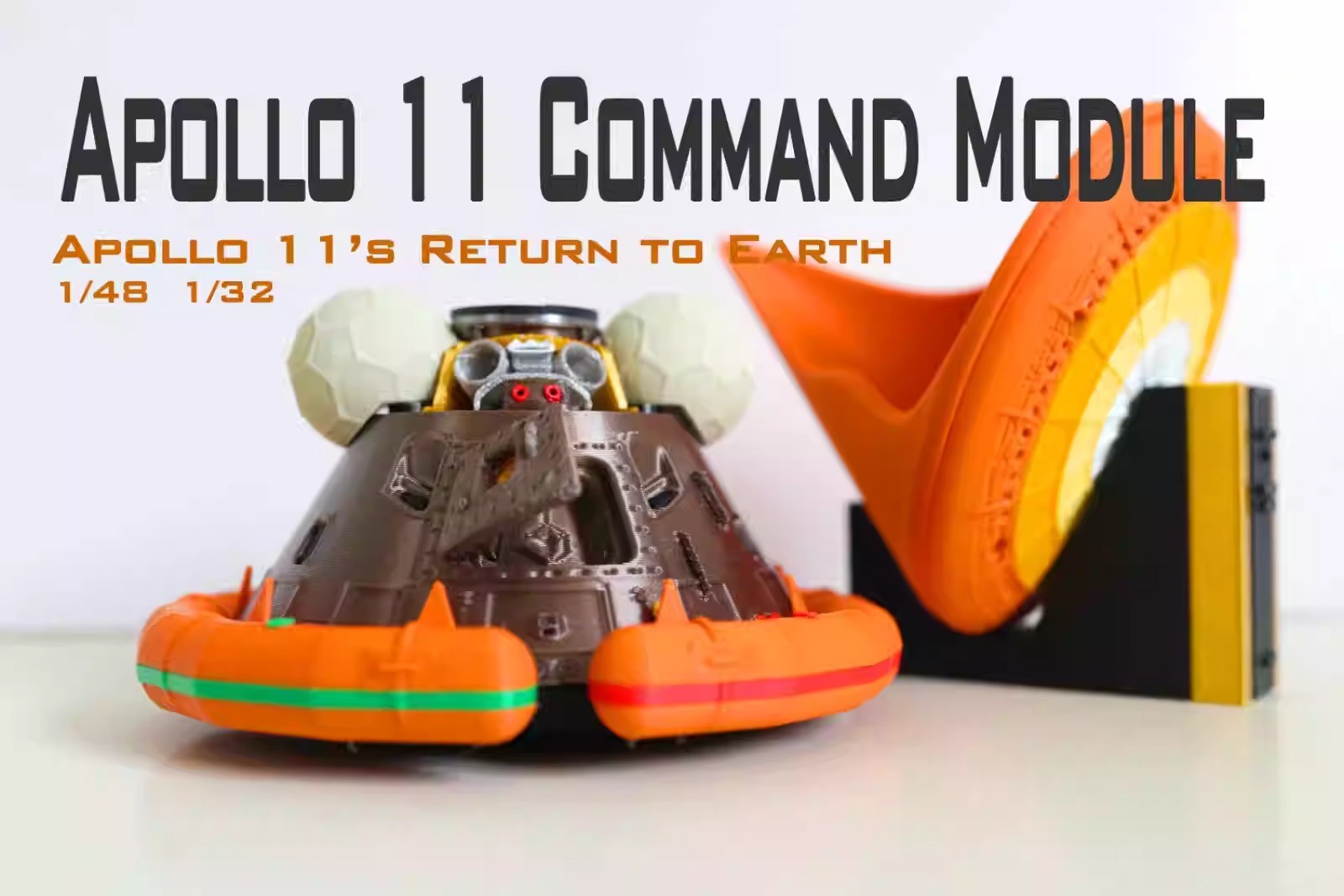 1/32 1/48 Scale Apollo 11 Return Cabin Static Painted 3D Printing Model Toy Gift
