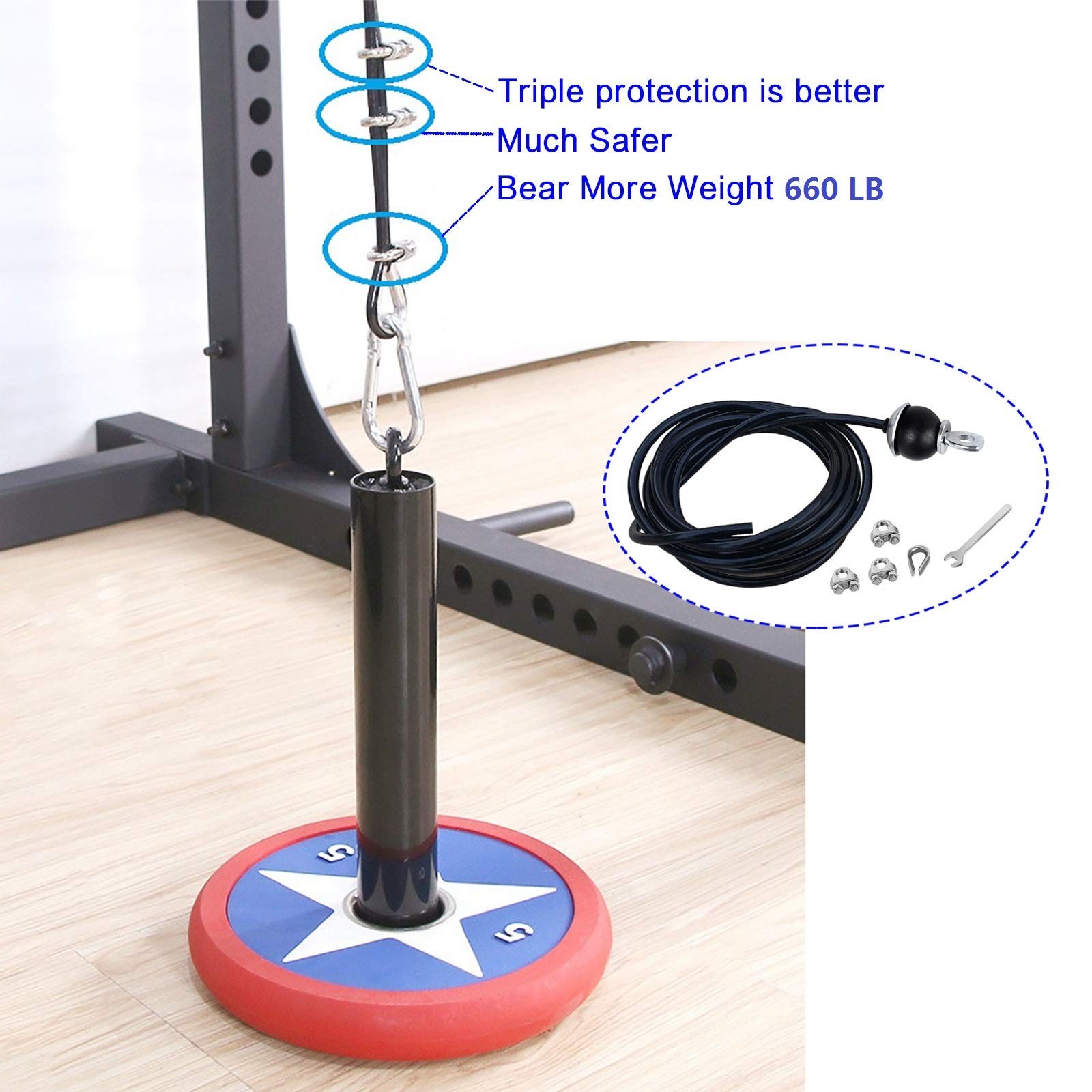 LAT Pulldown Cable Replacement for Home Gym, 78236 Inch Adjustable Length