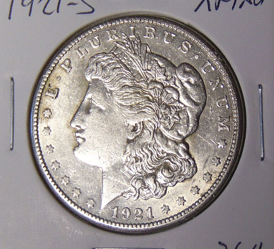1921-S Morgan Silver Dollar XF/AU Cleaned San Francisco Mint Coin (7924)