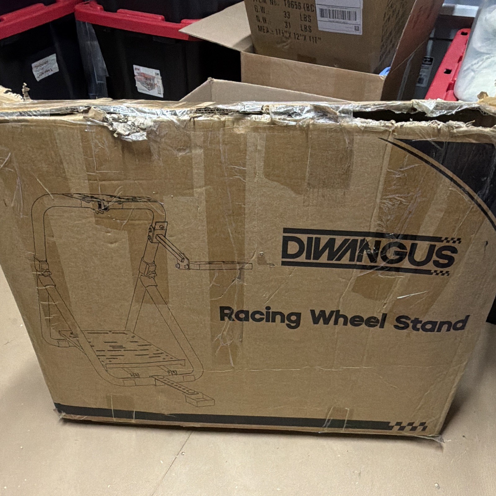 DWINGUS Foldable Metal Racing Wheel Stand for PC, Brown, 33 lb (T6565)