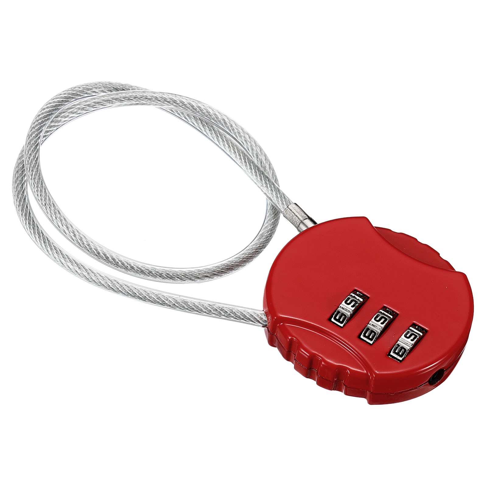 Small Combination Block 11.8", 1pc 3 Digit Luggage Lock, Red