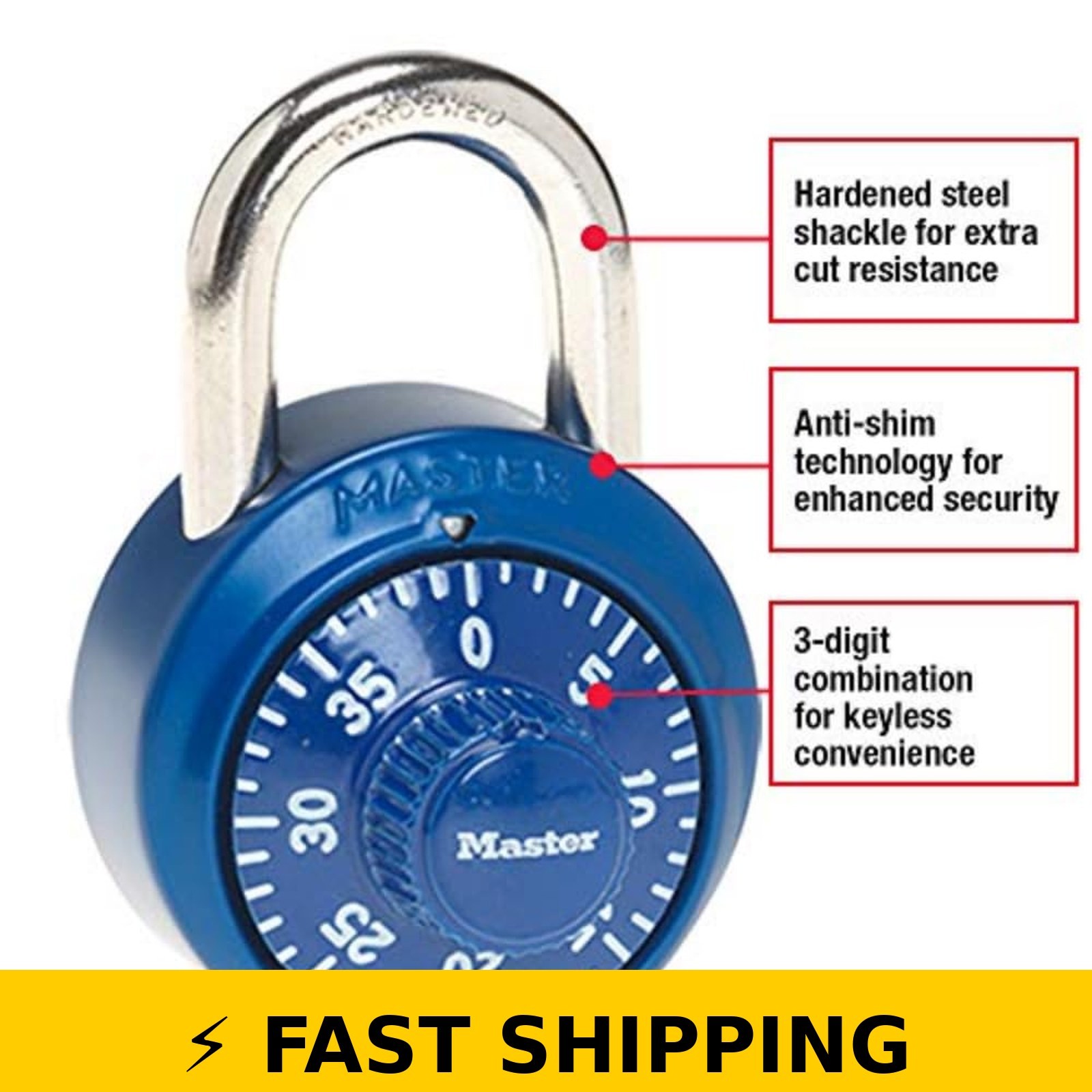 Master Lock 1530DCM Combination Padlock - Assorted Colors