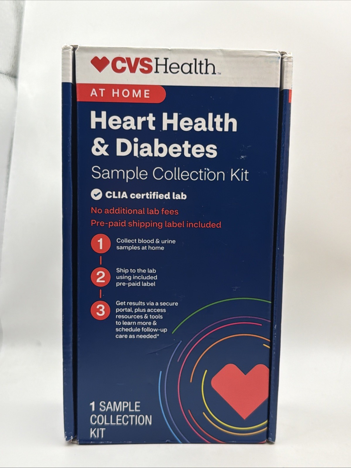 CVS Health Heart& Diabetes Home Test Kit No Lab Fees Exp 5/31/2027