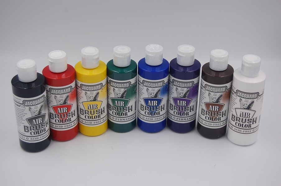 8 Colors! Jacquard Transparent Airbrush Paint Series 4 FL OZ 118 ML each