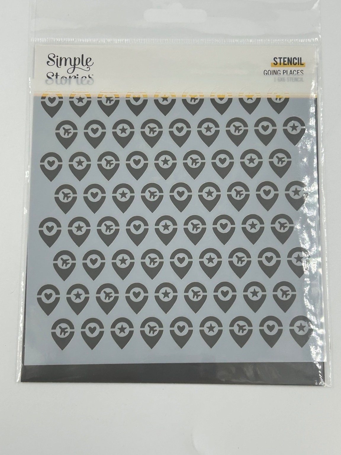 Simple Stories Going Places 6x6 Stencil Scrapbooking Paper Craft