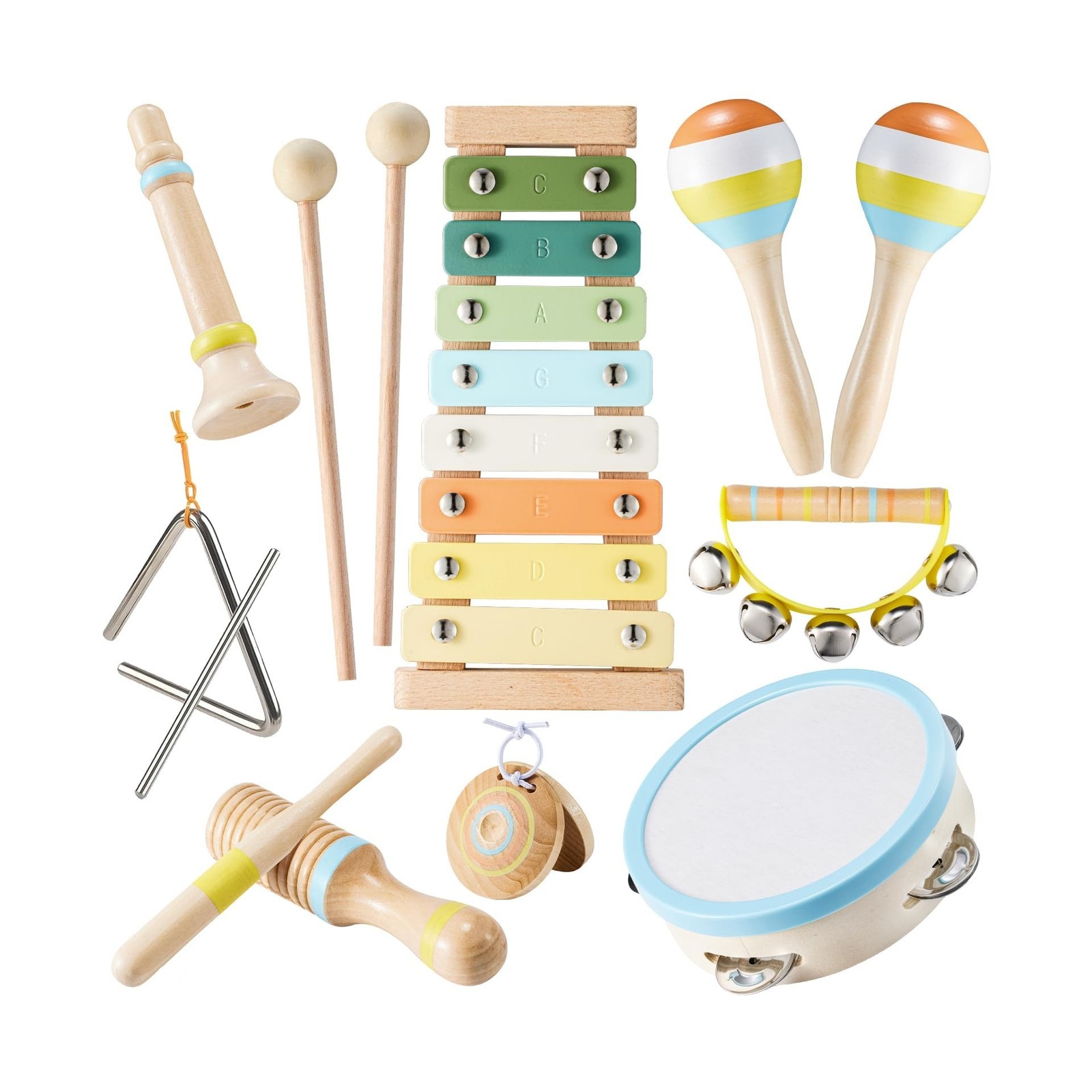 Baby Musical Instruments Set Montessori Wooden Music Toys for Toddl... Fast Ship