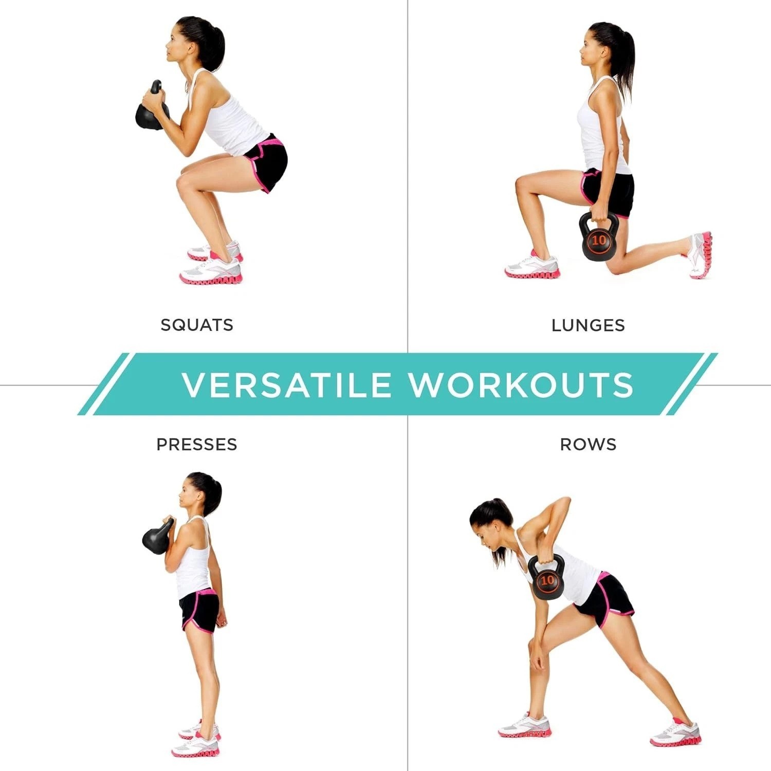 Versatile Exercise Kettlebell Set (5-15lb) with Storage Rack for Optimal Fitness