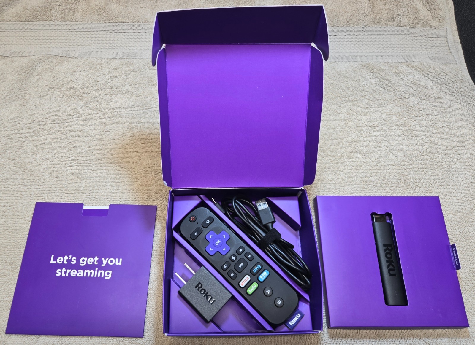 Roku Streaming Stick 4K 3820X 4K Streaming Device Battery Remote