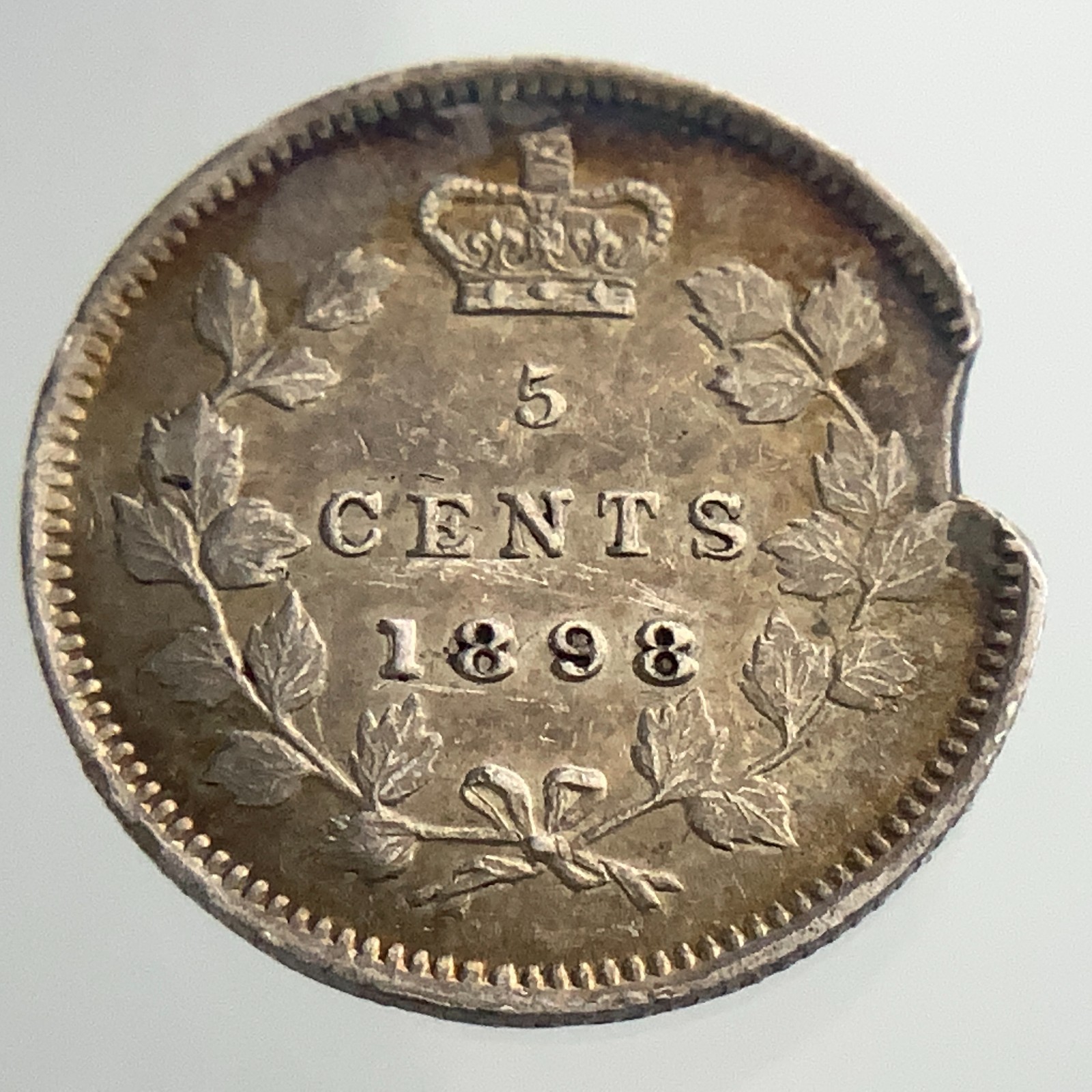 1898 Canada 5 Cents Small Silver KM# 2 Circulated Coin II929